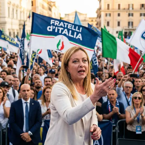 Giorgia Meloni Speech at Political Rally | Dynamic Photojournalism