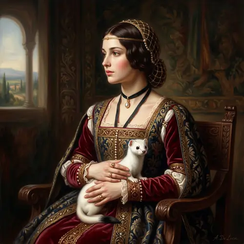 Woman with Ermine Art - Renaissance Style Masterpiece