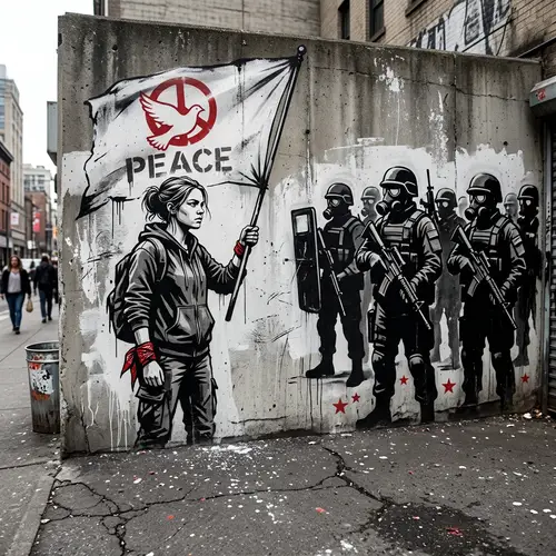 Defiance in Art: Peace vs. Power Mural