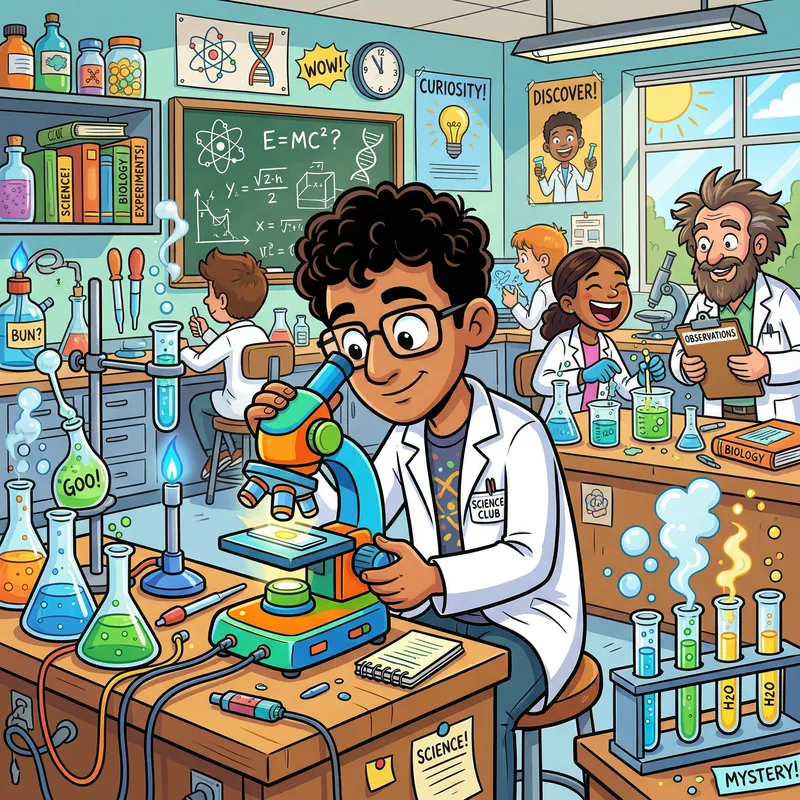 Colorful Cartoon Science Lab: Explore and Learn