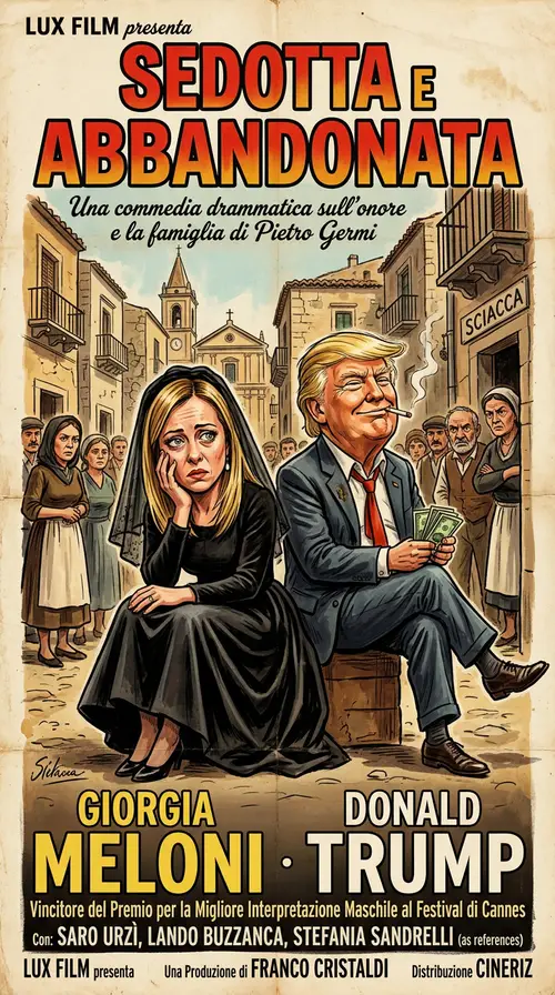 Meloni & Trump in 'Sedotta e Abbandonata' Poster