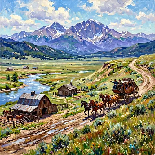 Impressionist Painting of Colorado's Rocky Mountains