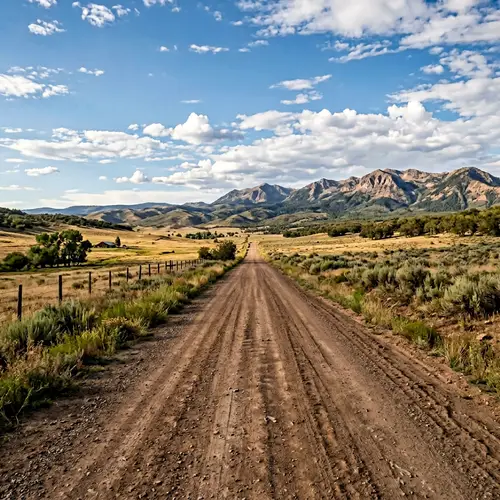Scenic Wide Dirt Road Across the Horizon