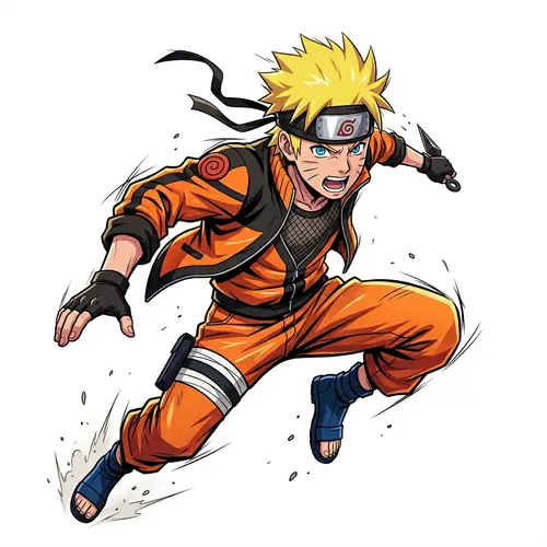 Dynamic Animation Character with Spiky Blond Hair and Blue Eyes