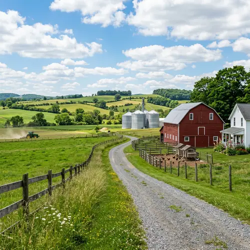 Rural Landscape Infrastructure: A Serene Countryside View
