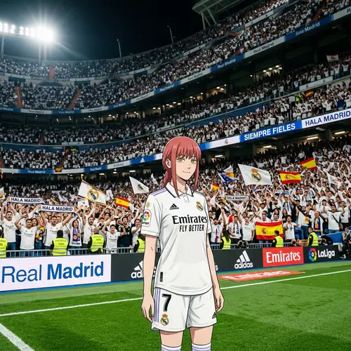 Makima in Real Madrid Jersey at Stadium