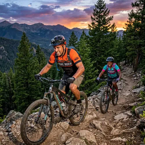 Dusk Mountain Biking Adventure: Trail Challenge at Twilight