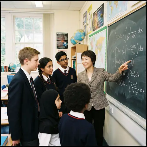 Diverse Learning Environment: Educational Scene with East Asian Teacher