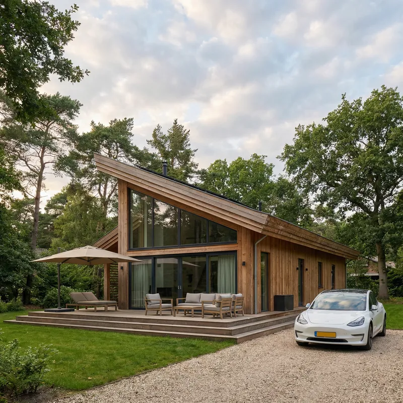 Modern Wooden House in Serene Landscapes