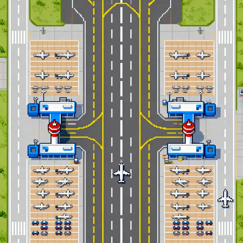 2D Pixel Art Airport Map for Games 2D Pixel Art Airport Map for Games