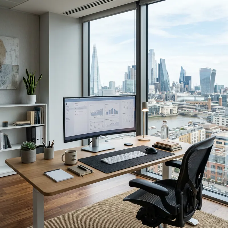 Create a Professional Office Background with City View