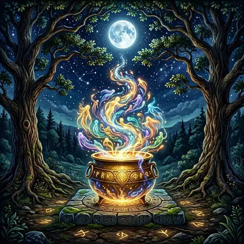 Ethereal Alchemy of Souls: Symbolic Moonlit Transformation