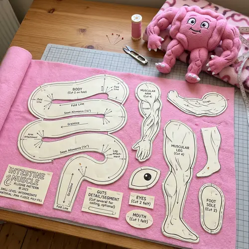 Cute Plushie Sewing Pattern in Pink