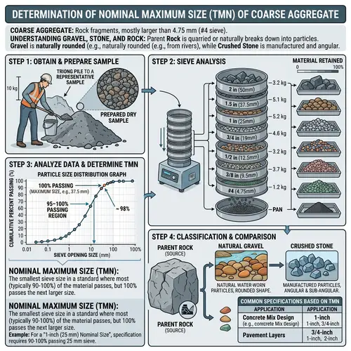 Determining Nominal Maximum Size (TMN) of Coarse Aggregate