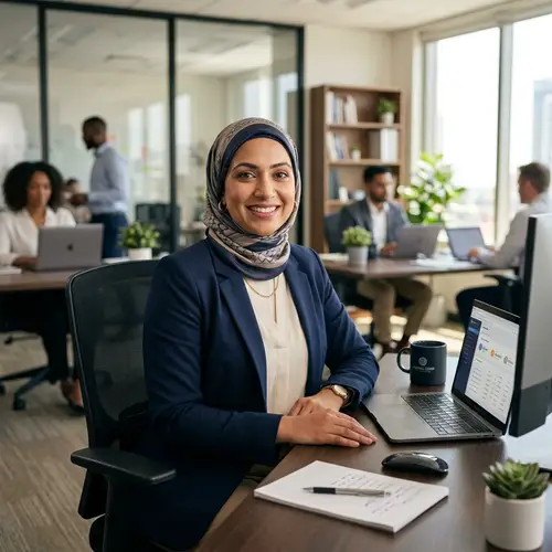 Professional Portrait of a Hijab-Wearing Woman