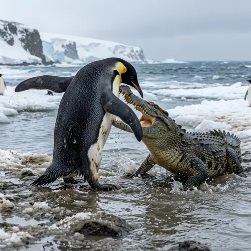 Epic Penguin vs. Fearsome Crocodile Battle
