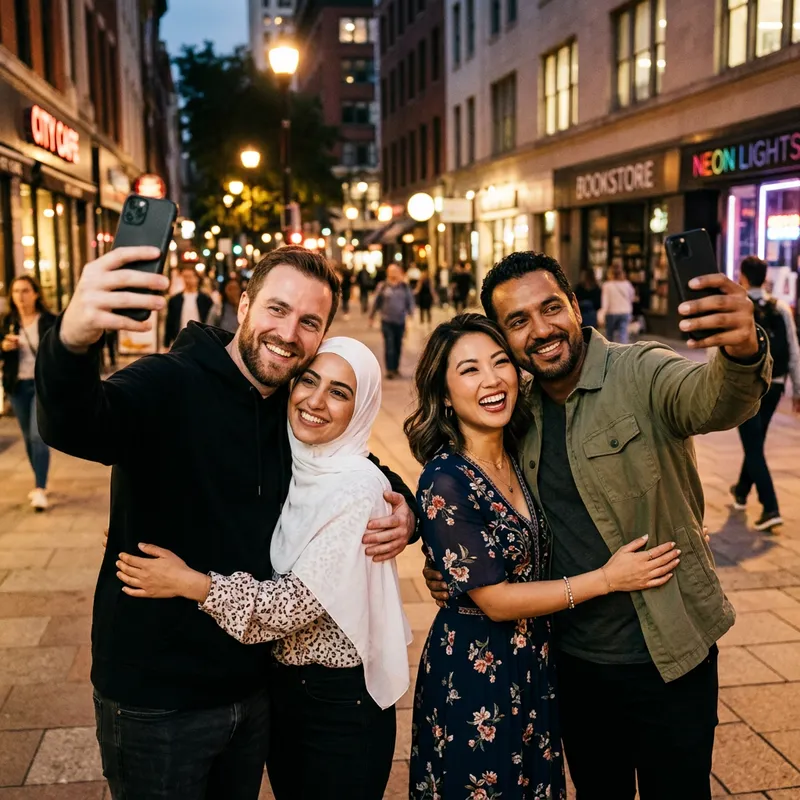 Diverse Couple Selfie | Multicultural Relationship Shot
