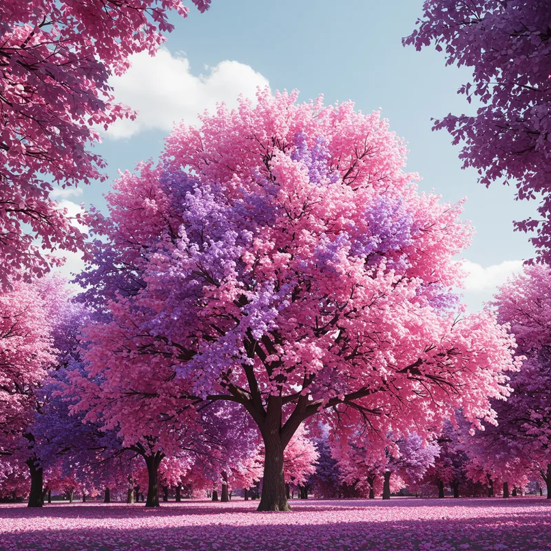 Tree with Giant Flowers Instead of Branches