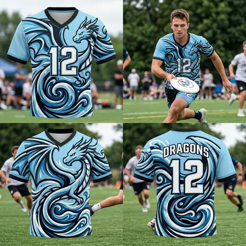 Ultimate Frisbee Jersey - Soaring Dragon Design