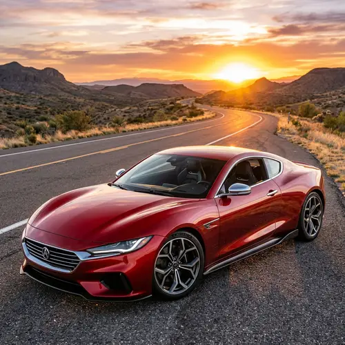 Sleek Modern Sports Car | Open Highway Sunset
