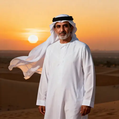 Traditional Arabian Man at Sunset