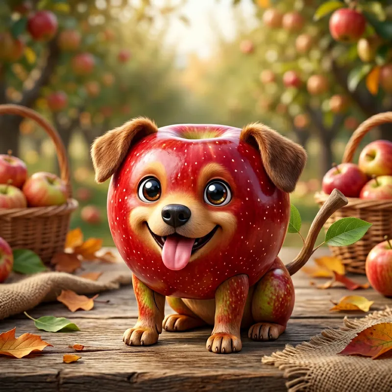 Apple Dog Emoji: Cute Canine Fruit Fusion