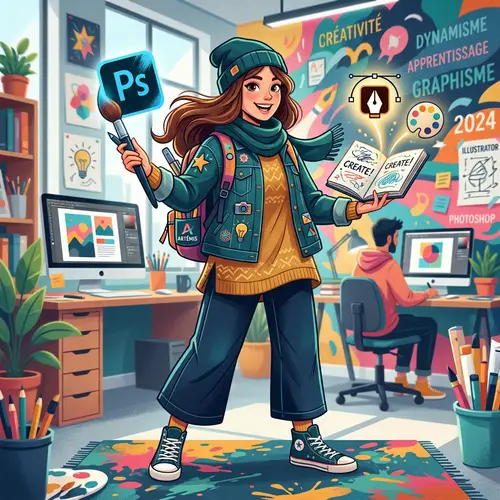 Creative Girly Mascot Design for Graphic Arts