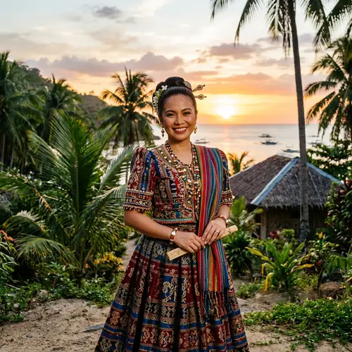 Traditional Filipina Outfit Reflecting Philippine Heritage