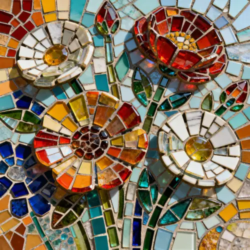 Stunning Mosaic Art of Flowers in Bloom