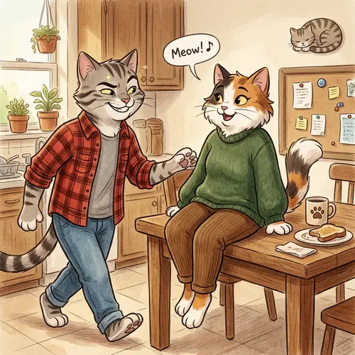 Playful Cat Girl and Her Mischievous Husband