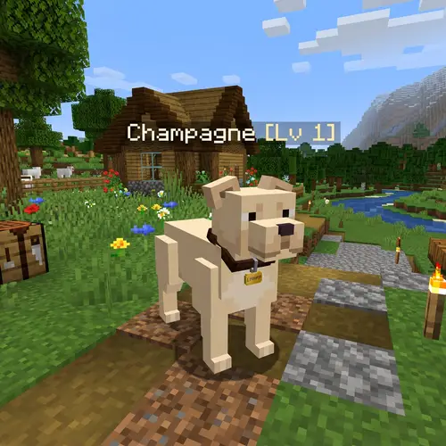 Champagne Colored Pitbull in Minecraft