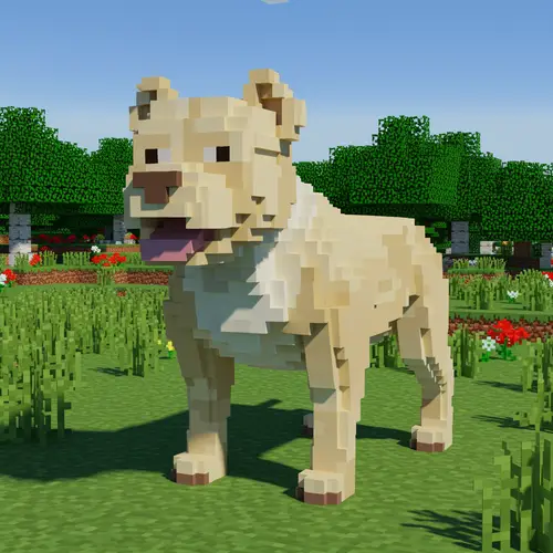 Champagne Colored Pitbull in Minecraft