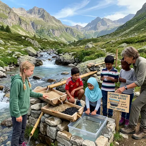 Serene Mountain Water Purification: Engaging Water Education for Children