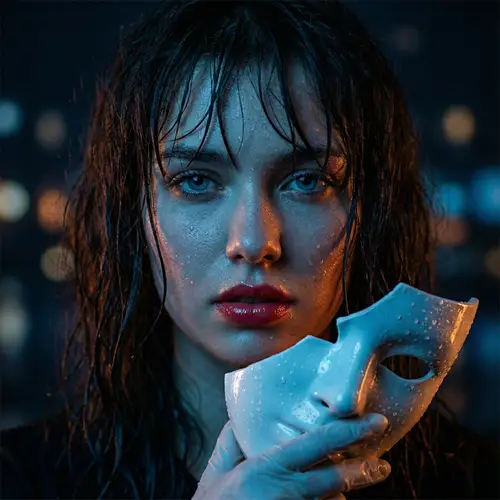 Mysterious Young Woman Portrait with Mask | Dramatic Aesthetic