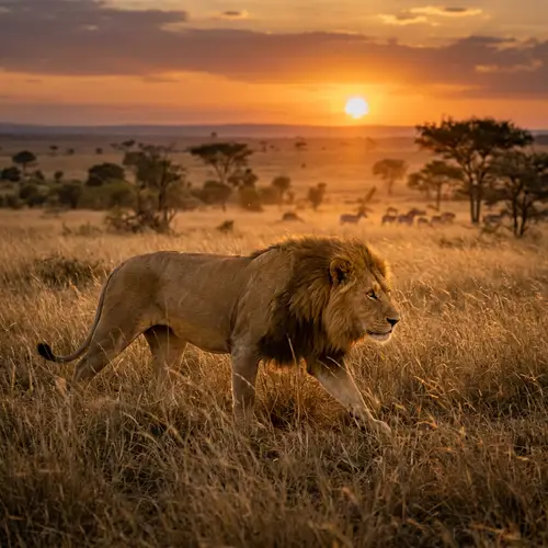 Majestic Lion Roaming the Savannah | Wildlife Photography