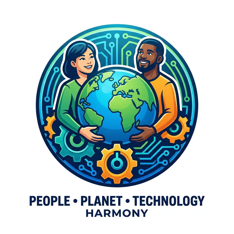People, Planet, and Tech Logo Theme Design People, Planet, and Tech Logo Theme Design