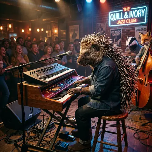 Male Porcupine as a Keyboard Player