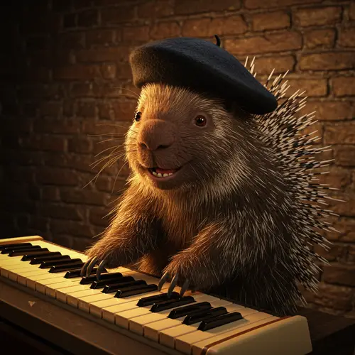 Male Porcupine as a Keyboard Player
