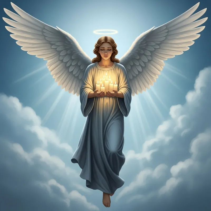 Angel Candles Flying in the Blue Sky