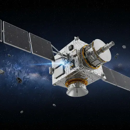 Advanced Satellite with High-Tech Meteoroid Sensors in Deep Space