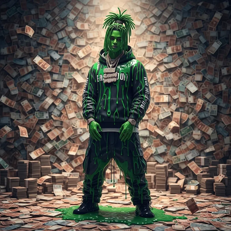 Green Slime Rapper - Euro Money Background Green Slime Rapper - Euro Money Background