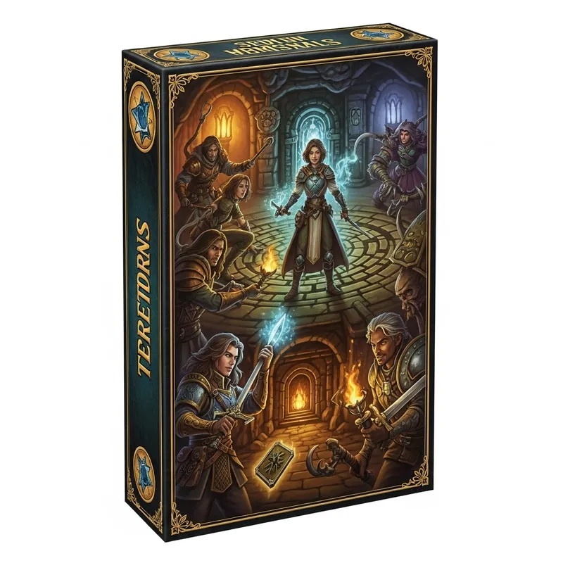 Epic Fantasy Illustration of HeroQuest Game Box: Heroes, Monsters, Dungeon Epic Fantasy Illustration of HeroQuest Game Box: Heroes, Monsters, Dungeon