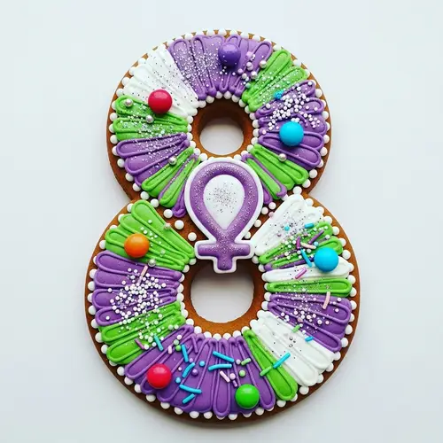 Number 8 Gingerbread Cookie for International Women's Day