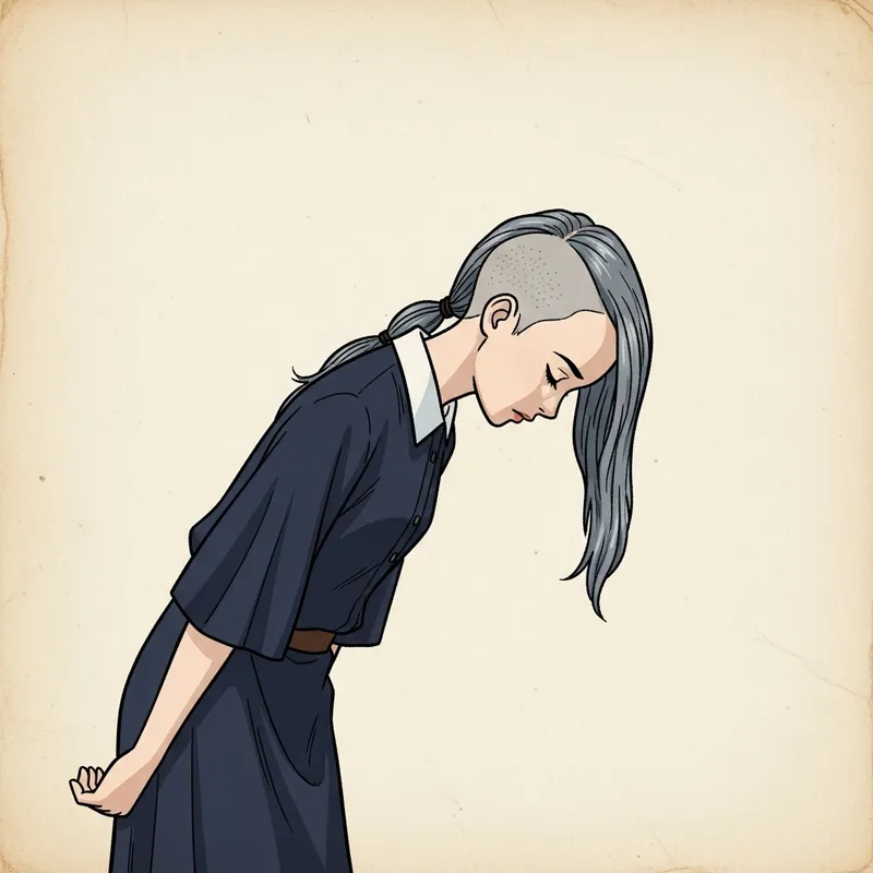 Young Girl with Undercut Hairstyle in Kentaro Moura Style