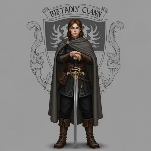 Intense Leader at Notorious Clan Crest | Traditional Attire & Ancient Sword