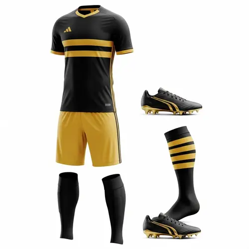 Black and Gold Soccer Uniform Design