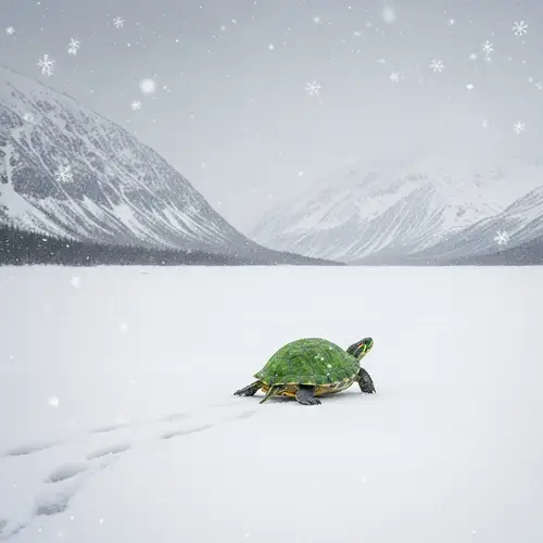 Alaska Turtle in Frozen Tundra | Perseverance in Harsh Environment
