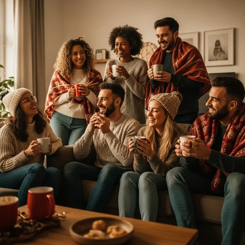 Joyful Friends Laughing: Cozy Home Video Moment