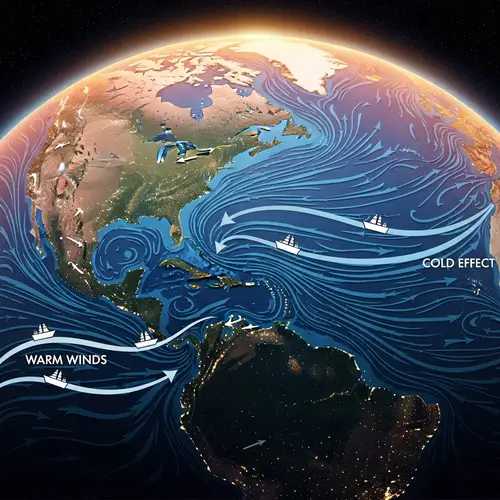 Coriolis Effect Art: Earth from Space with Trade Winds & Ocean Currents