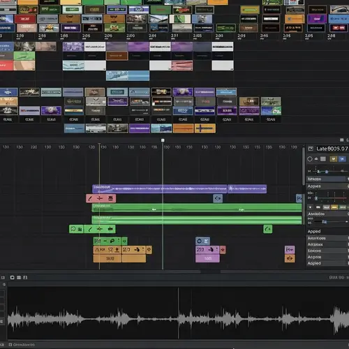 Timeline of Video Editing Software: Completed Project with Layered Clips and Audio Tracks
